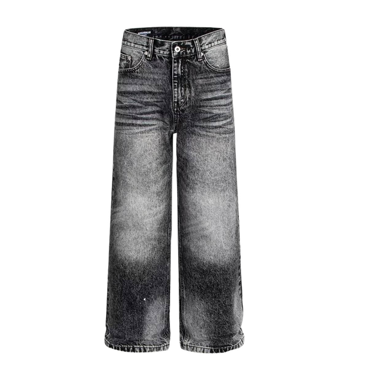 Vintage Washed Straight-Leg Denim Jeans