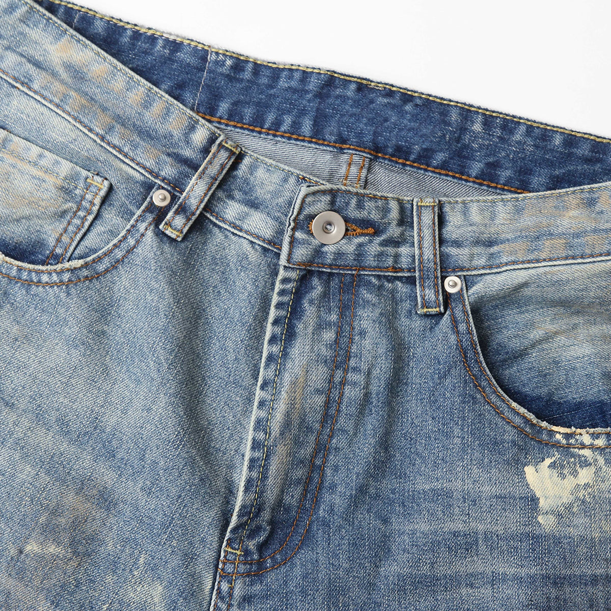 Distressed Brushstroke Fade Loose Baggy Jeans