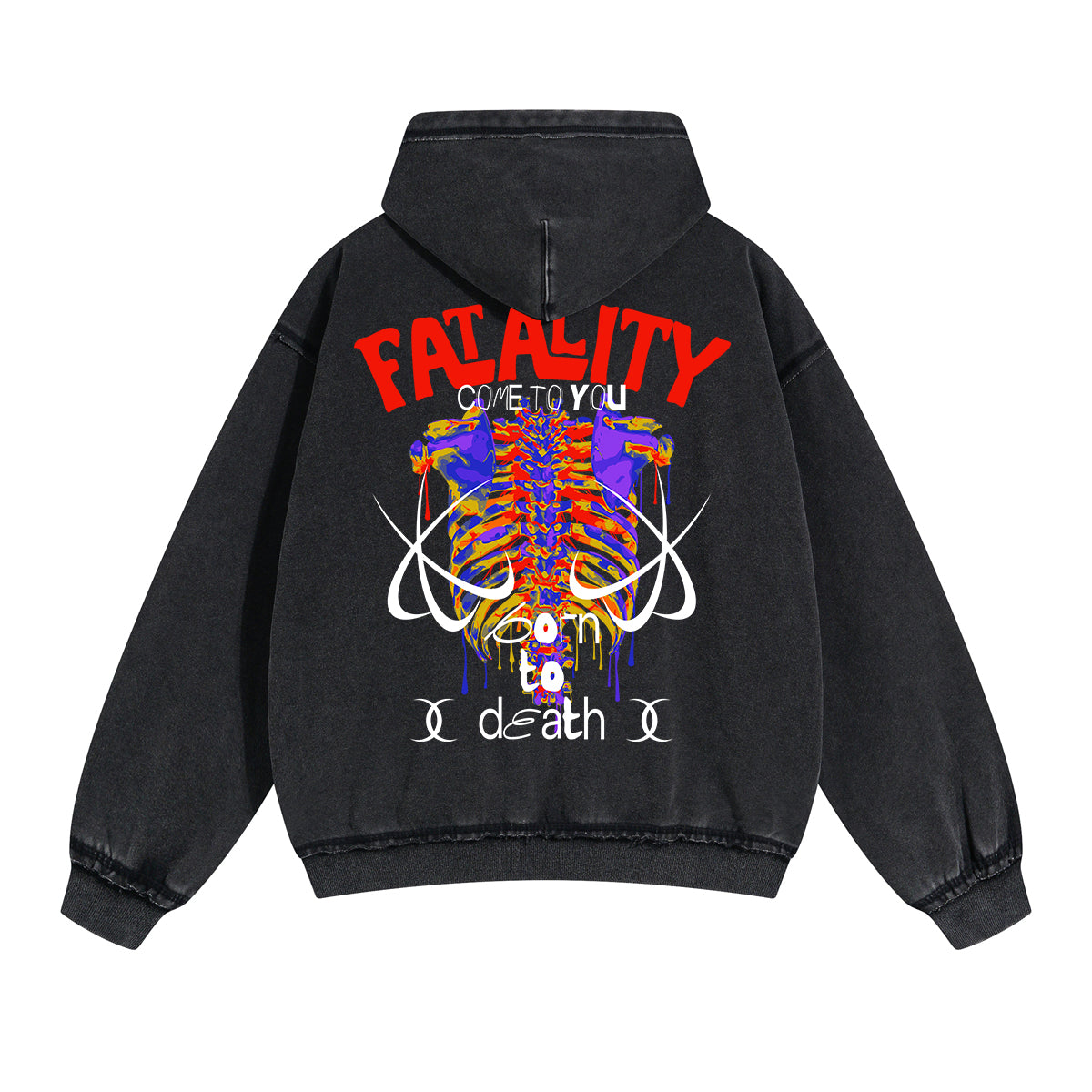 Fatality Graphic Double Slider Zip Hoodie-INNBLAC Fashion Apparel