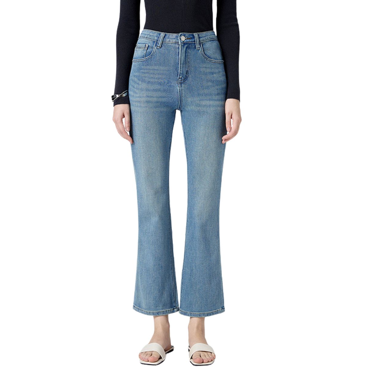 Risen Women's High-Rise Ankle Bootcut Jeans
