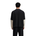 Velour Mock Layered Raglan Sleeve Top