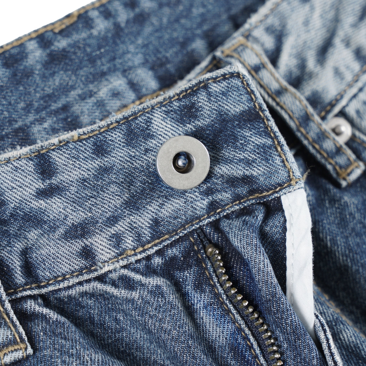 Vintage Washed Crease Effect Wide Leg Baggy Denim Jeans