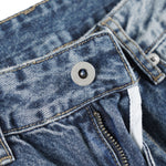 Vintage Washed Crease Effect Wide Leg Baggy Denim Jeans