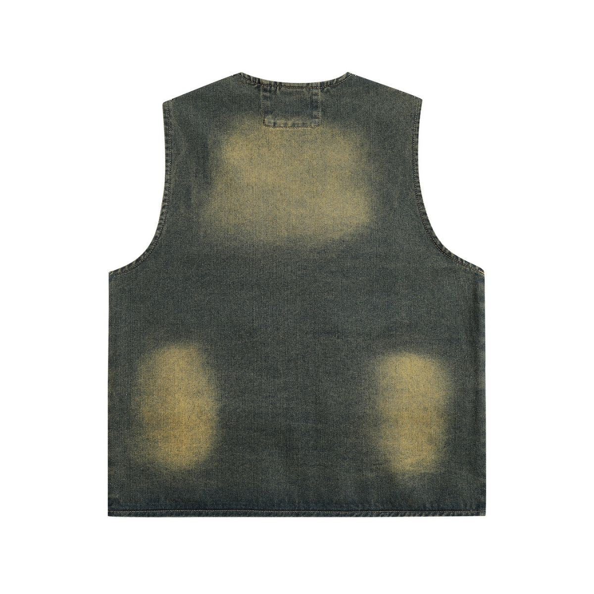 Relaxed Washed Denim Tactical Vest