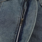 Loose Stand Collar Vintage Washed Men's Denim Jacket
