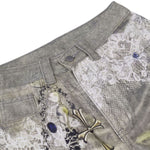 Smoke Rise Lace Print Straight Leg Ripped Jeans