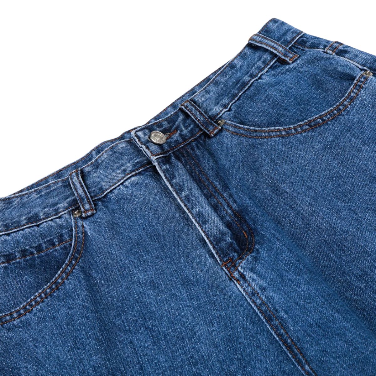 Vintage Blue Wide Leg Washed Denim Jeans