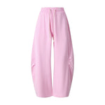 Vintage Washed Curved Panel Wide Drawstring Pants
