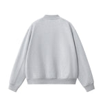 Solid Zip-Front Fleece Bomber Jacket