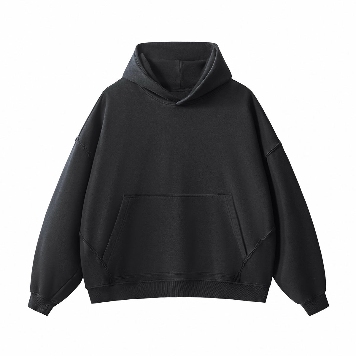 Heavyweight Washed Raw Edge Cotton Hoodie