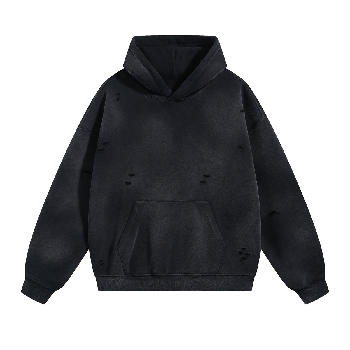Rips Soft Fleece Lined Distressed Pullover Hoodie