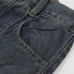 Utility Wide Leg Distressed Denim Jeans