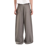 Double-Pleat Baggy Wide-Leg Trousers