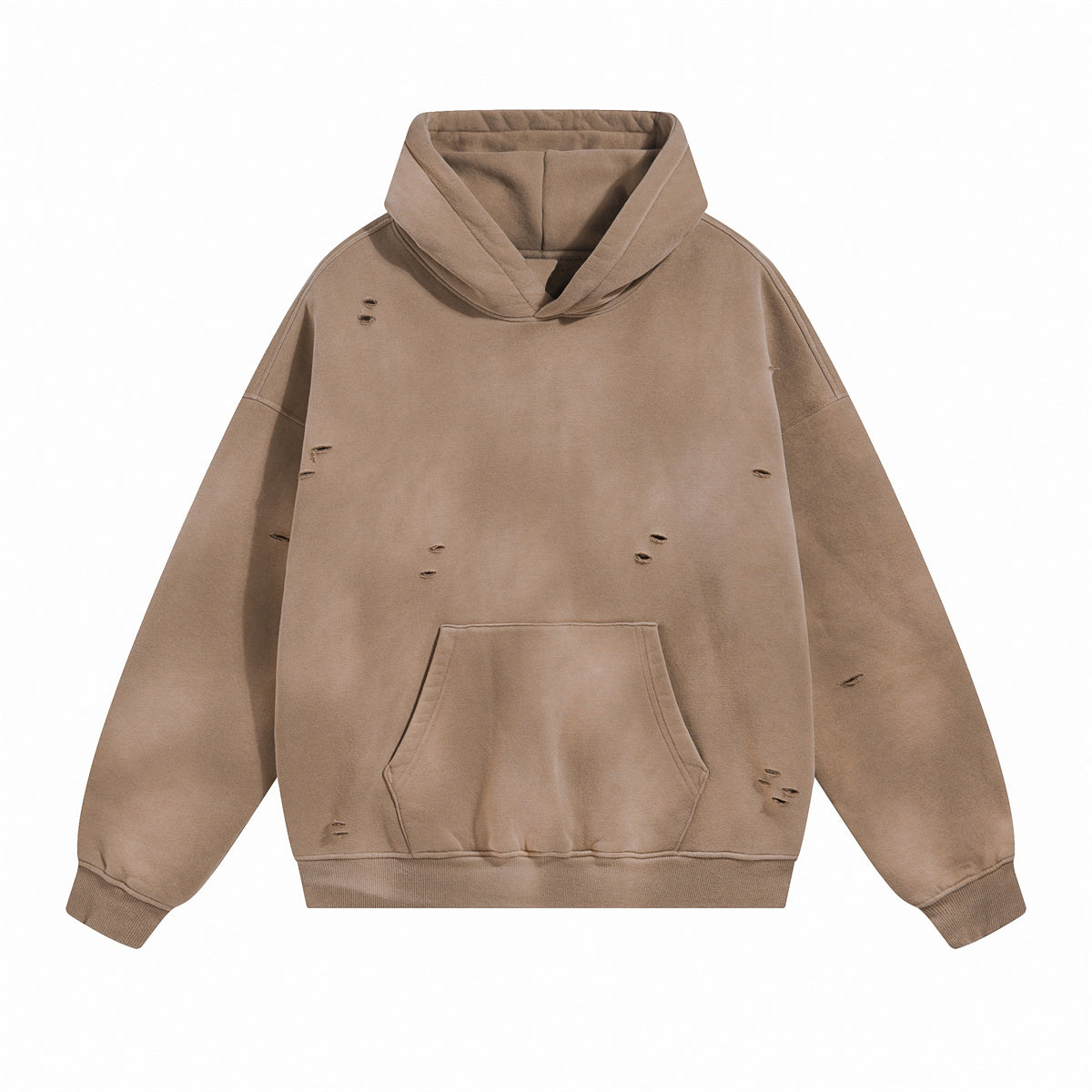 Rips Soft Fleece Lined Distressed Pullover Hoodie