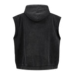 Sleeveless Zip Hoodie Casual Vest Hood Pockets Included