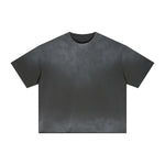 Boxy Raw Edge Washed Loose Short Sleeve Tee