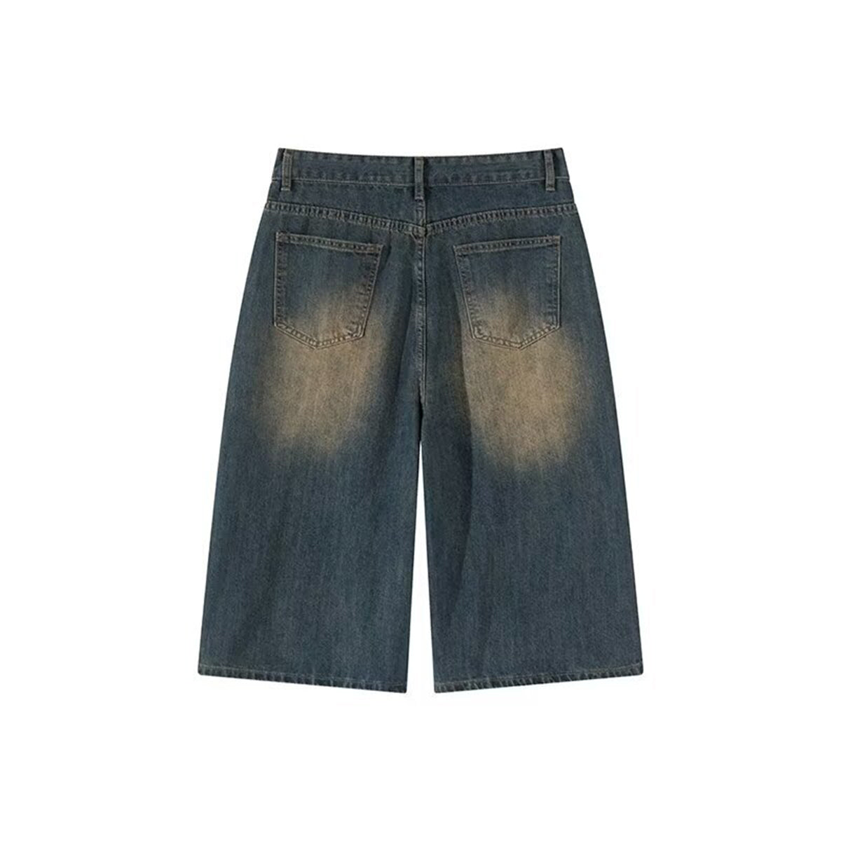 Vintage Wash Wide Leg Denim Shorts