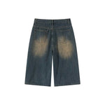 Vintage Wash Wide Leg Denim Shorts