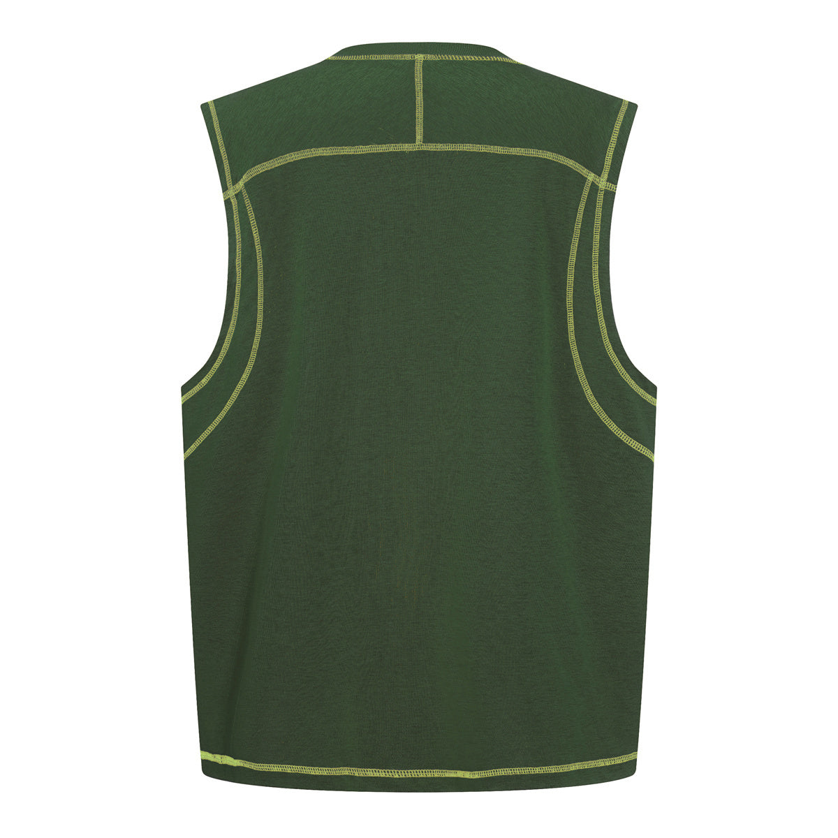 Contrast Stitching Sleeveless Crew Neck Casual Sport Tee