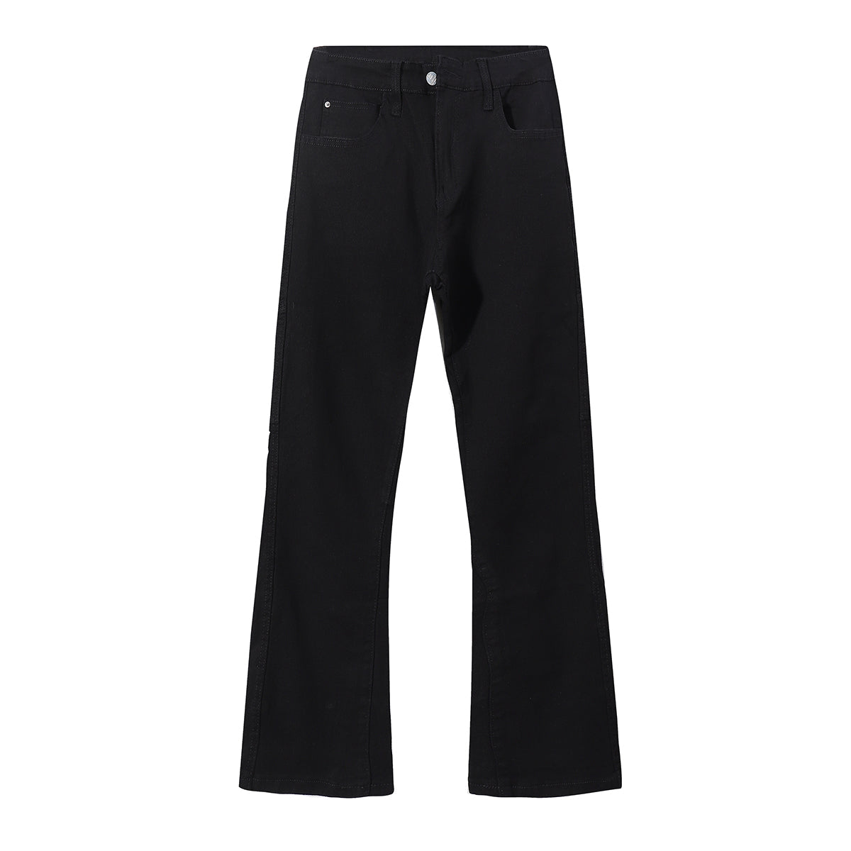 Snap Detail Slight Flared Hem Cargo Pants