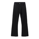Snap Detail Slight Flared Hem Cargo Pants