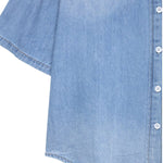 Women's casual versatile single-breasted multi-button lapel denim shirt