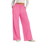 Women's Drawstring High Waist Wide Leg Pants Casual Comfy Trousers