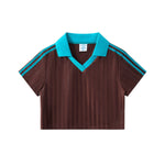 Contrast Panel Y2K Athletic Crop Tee