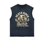 Death Rider Vintage Graphic Sleeveless Faded Tee-INNBLAC Fashion Apparel