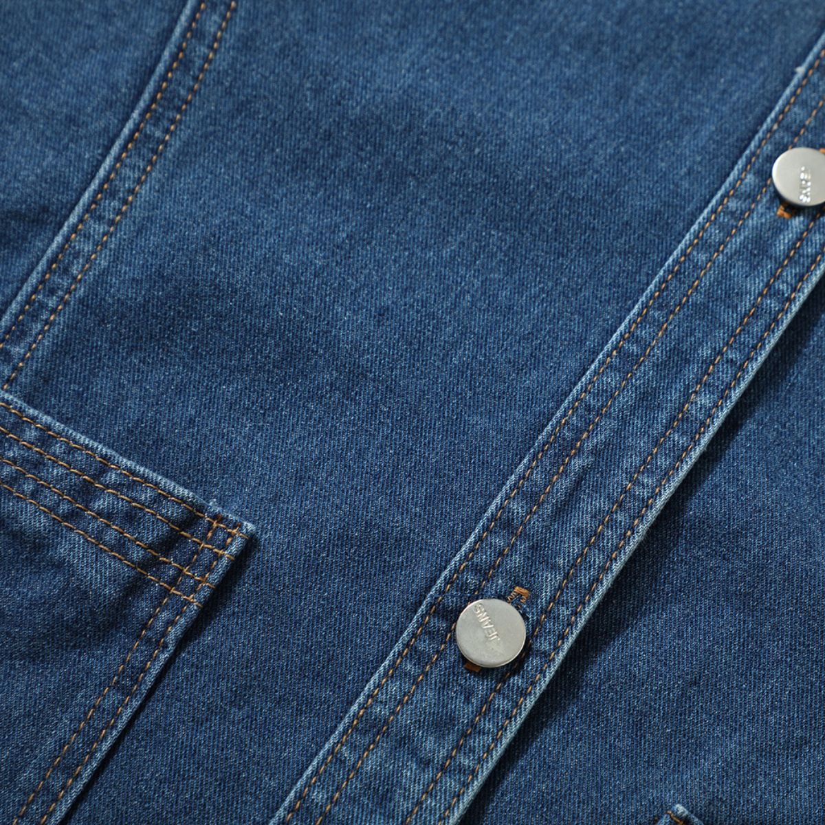 Button-Front Boxy Denim Vest
