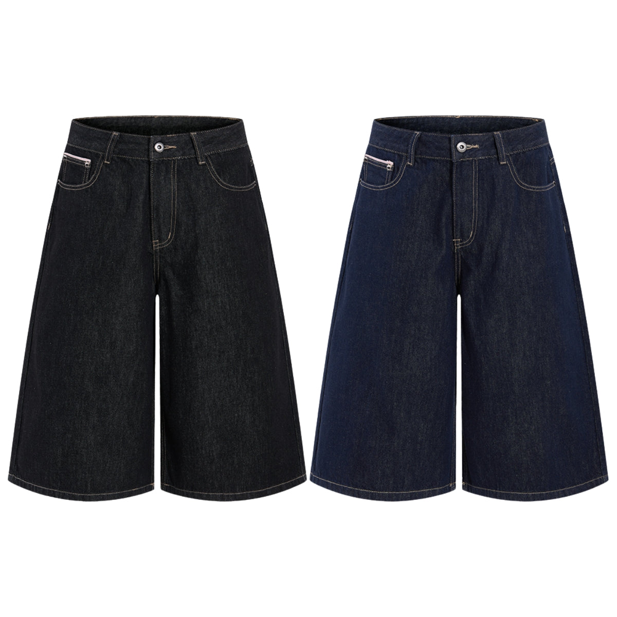 Vintage Loose Straight-Leg Denim Bermuda Shorts