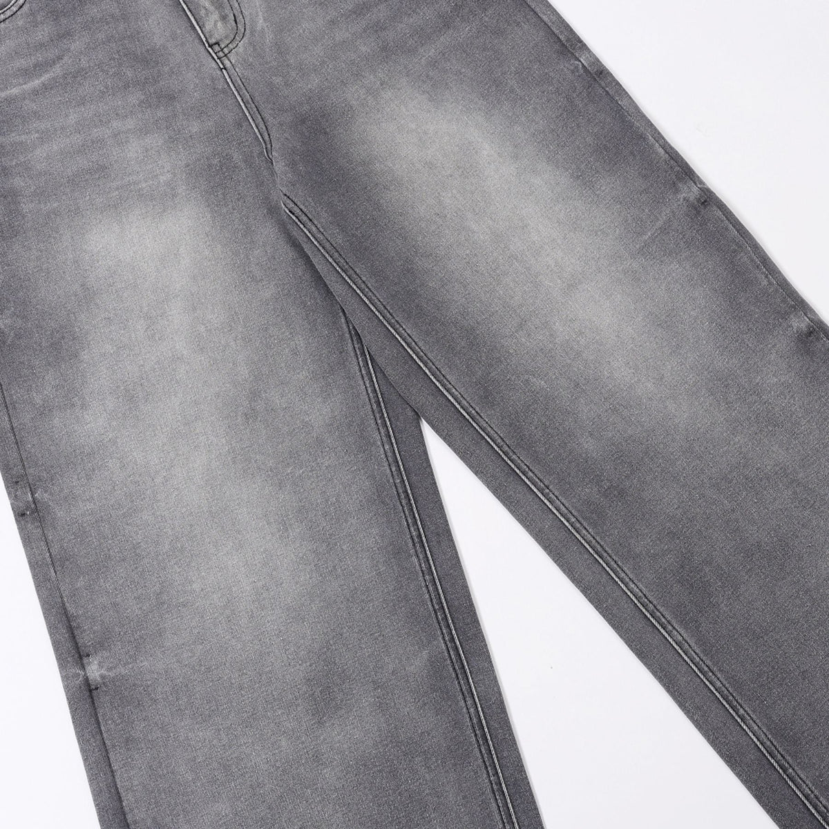 Relaxed Fit Wash Denim Gray Jeans-INNBLAC Fashion Apparel