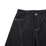 Vintage Washed Paneled Barrel-Leg Baggy Jeans