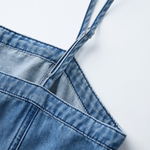 Spaghetti Strap Tiered Denim Midi Dress