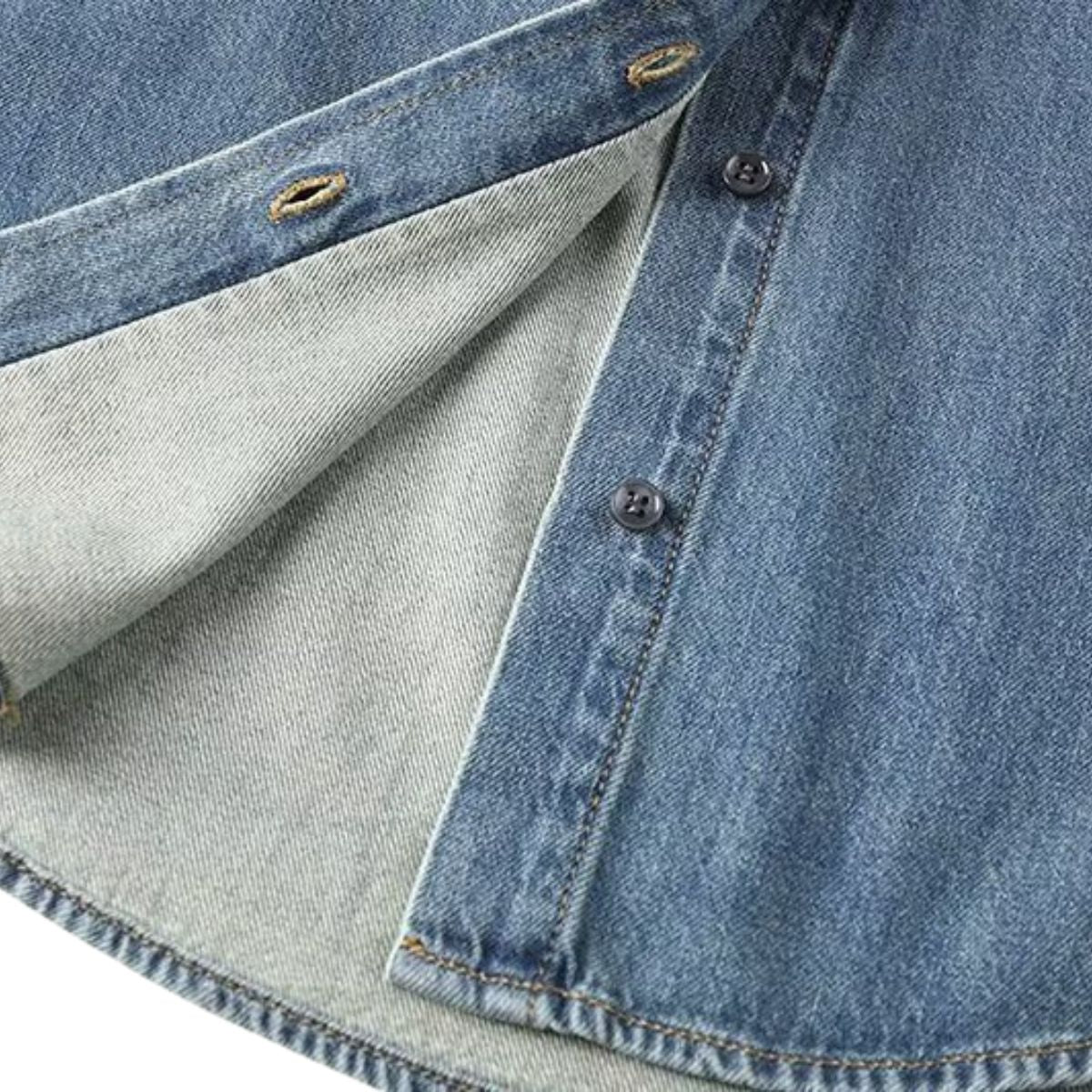 Women's Loose Long-sleeved Denim Shirt Top