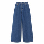 Vintage Barrel Leg Denim Jeans with Curved Seam Design