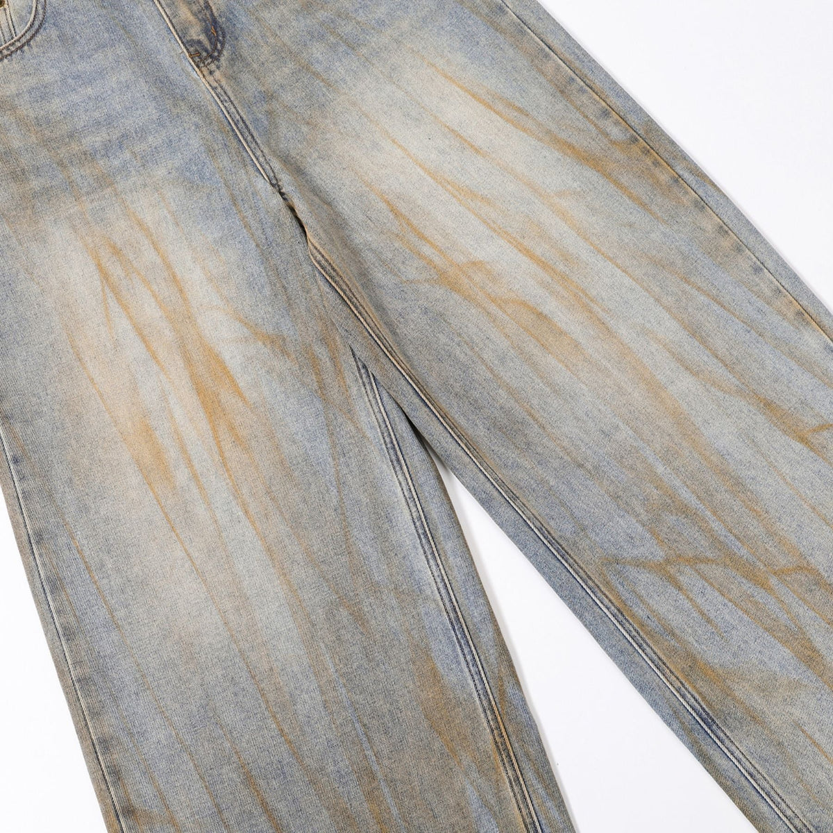 Muddy Washed Wide Leg Jeans-INNBLAC Fashion Apparel