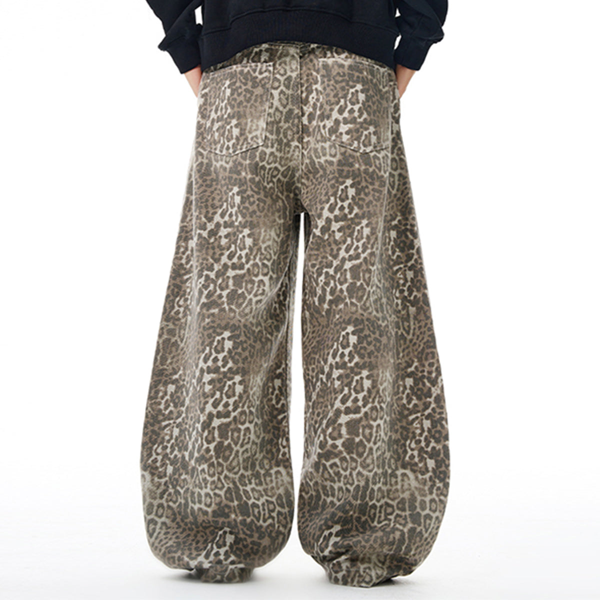 Leopard Print High Waist Wide Leg Pants