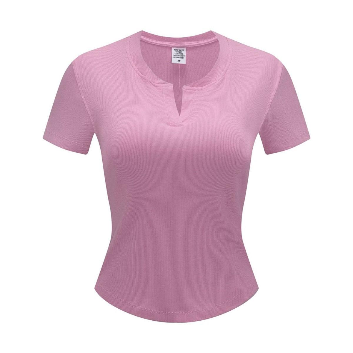 Women’s Retro Wash Fitted Stand Collar Tee