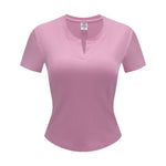 Women’s Retro Wash Fitted Stand Collar Tee