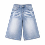 Vintage Wash Straight Leg Denim Shorts