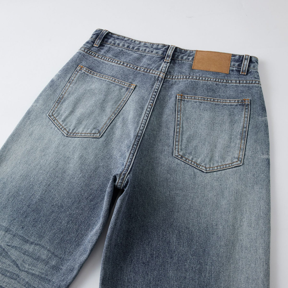 Straight Leg Whiskers Blue Jeans-INNBLAC Fashion Apparel