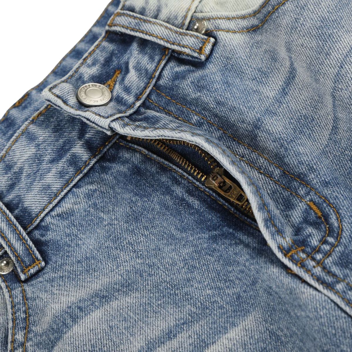 Vintage Light Wash Wide Leg Jeans with Whiskered Fade