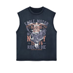 Eagle Motor Graphic Sleeveless Faded Tee-INNBLAC Fashion Apparel