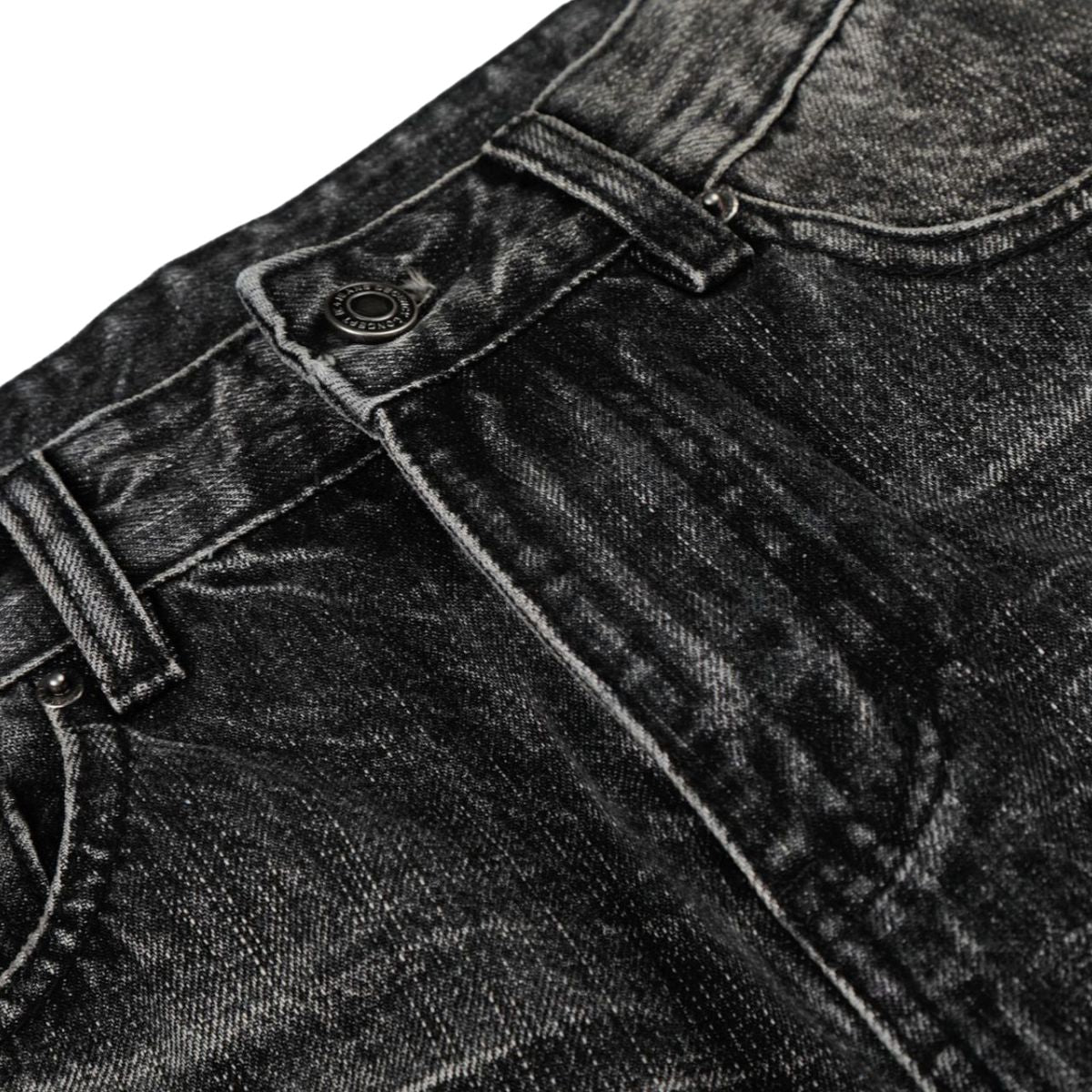 Vintage Washed Wide Leg Lightning Whisker Jeans