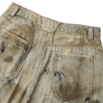 Vintage Mud-Washed Denim Texture Bermuda Shorts