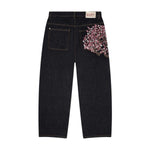 Plum Blossom Embroidery Relaxed Fit Jeans