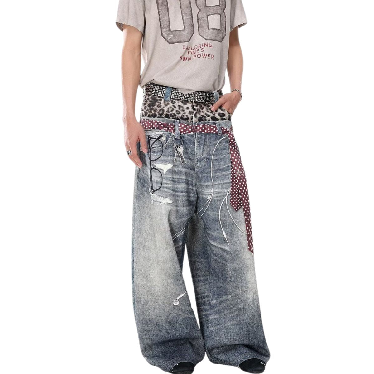Vintage Layered Balloon Leg Jeans