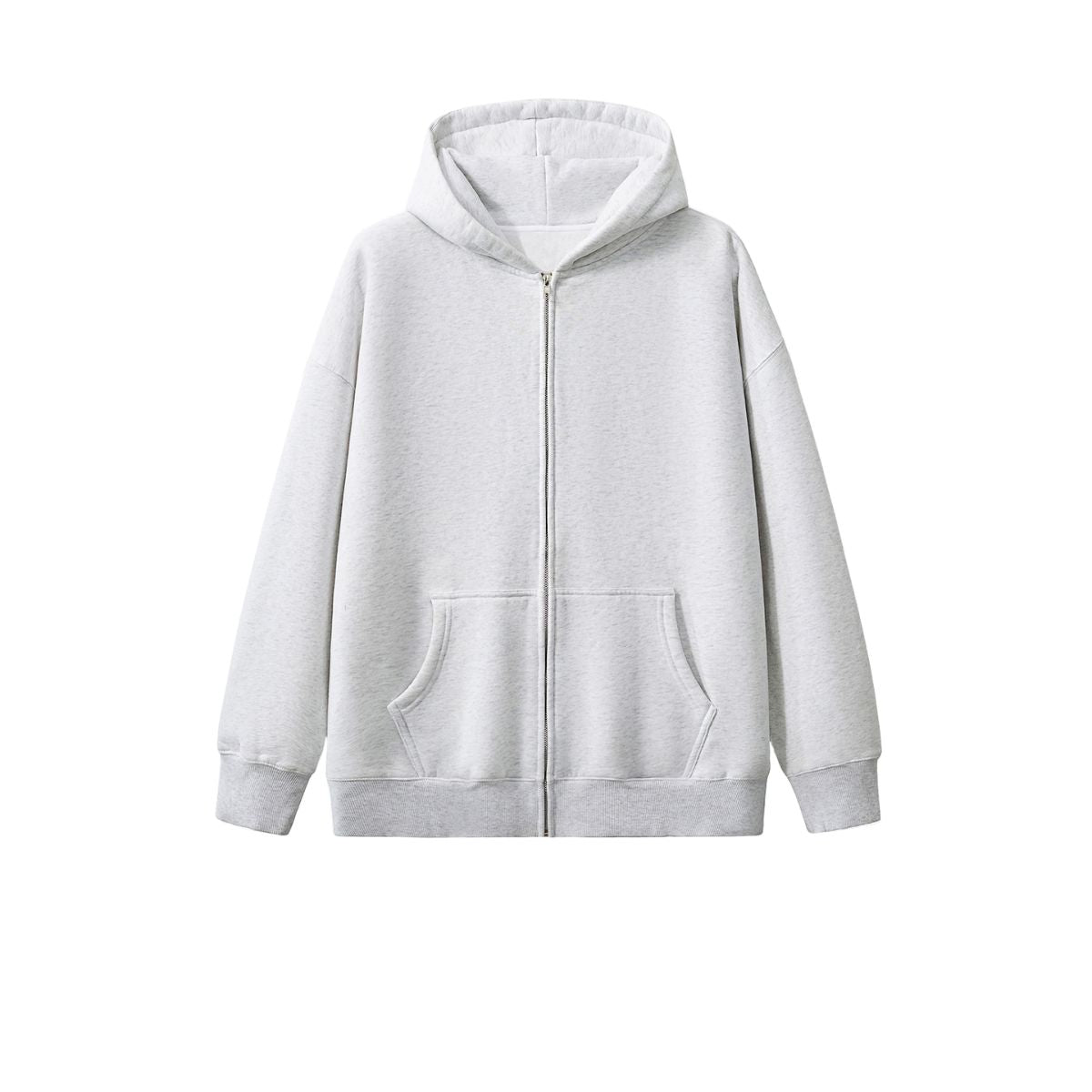 Stone Wash Zip-Front Fleece Hoodie
