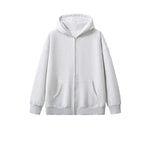 Stone Wash Zip-Front Fleece Hoodie